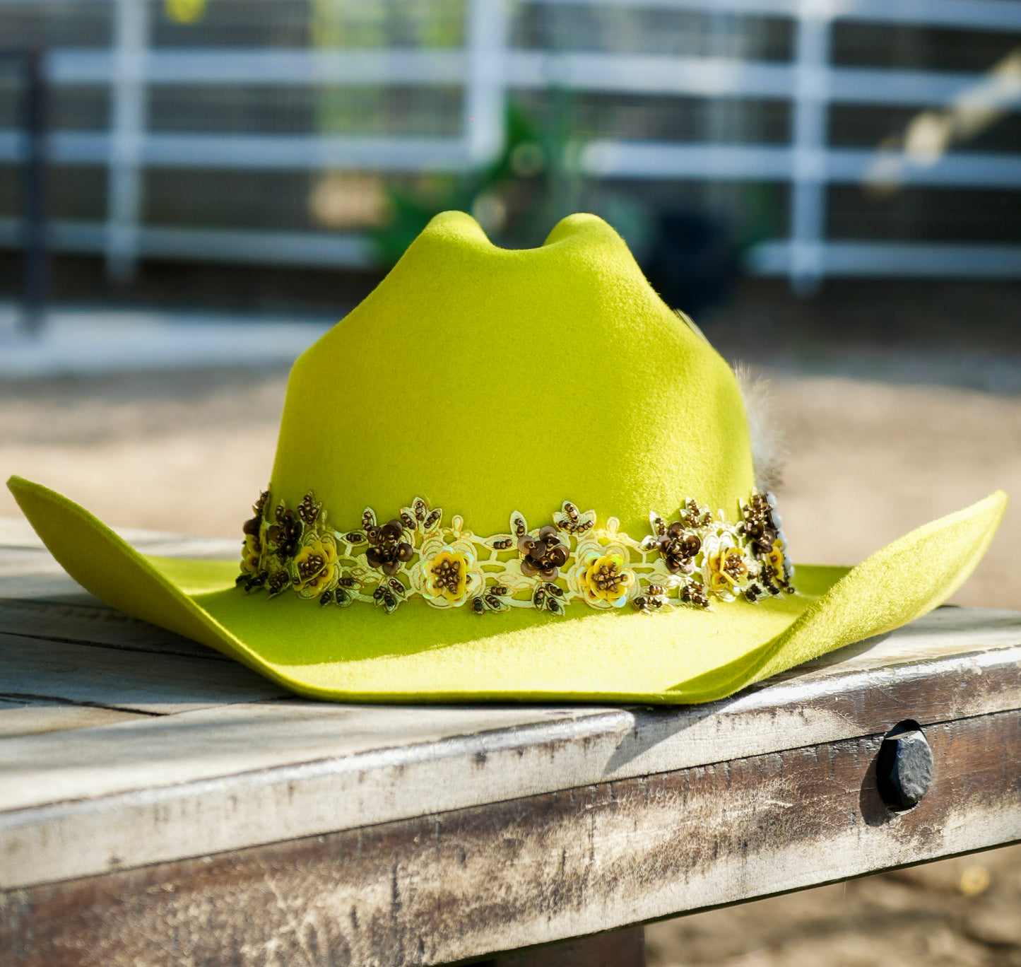 Texana Wool Felt Hat: NEON GREEN