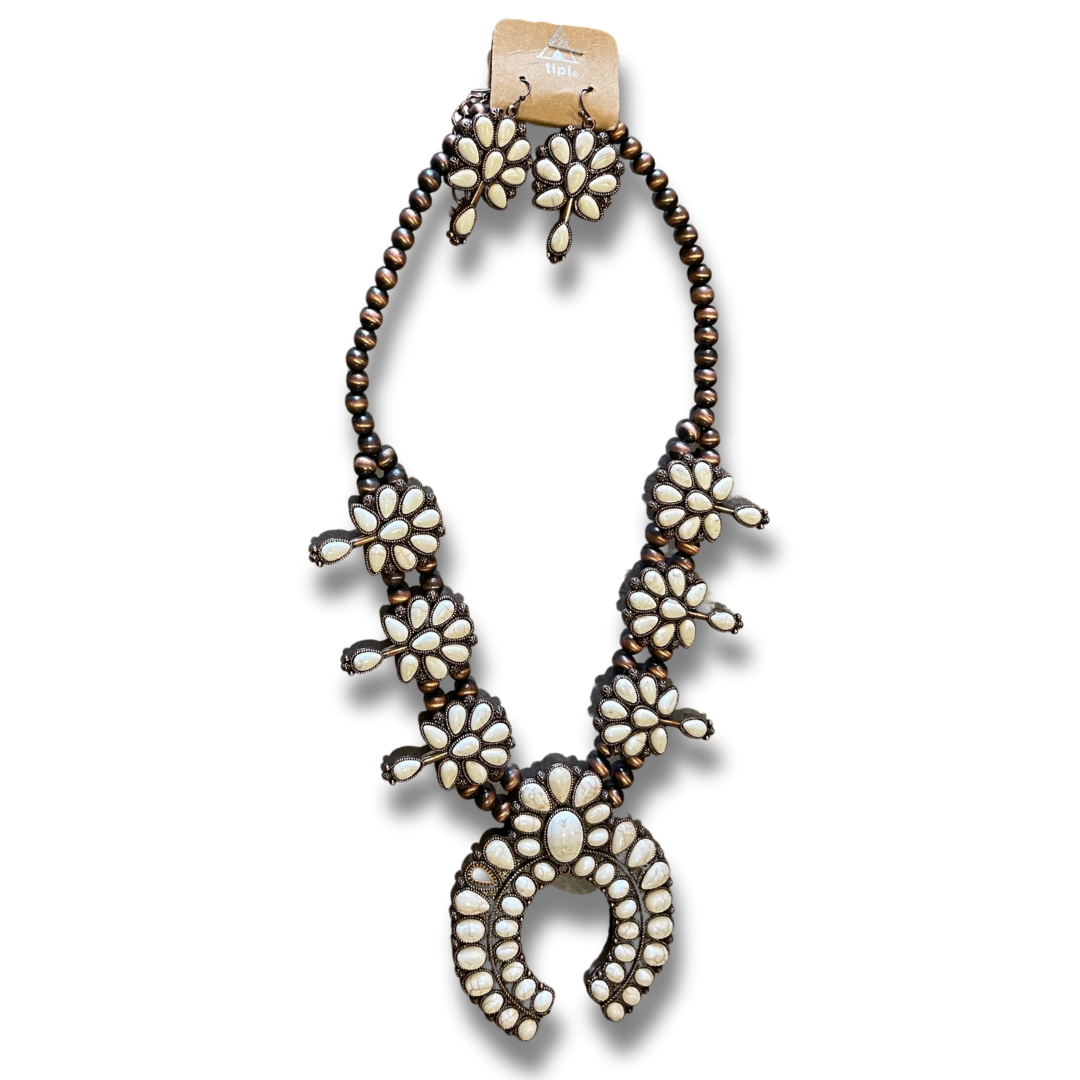 White & Rust Necklace