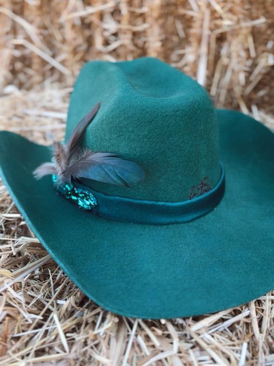 Texana Wool Felt Hat Emerald Green