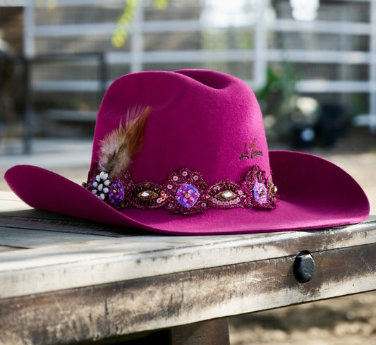 Texana Wool Felt Hat: MAGENTA
