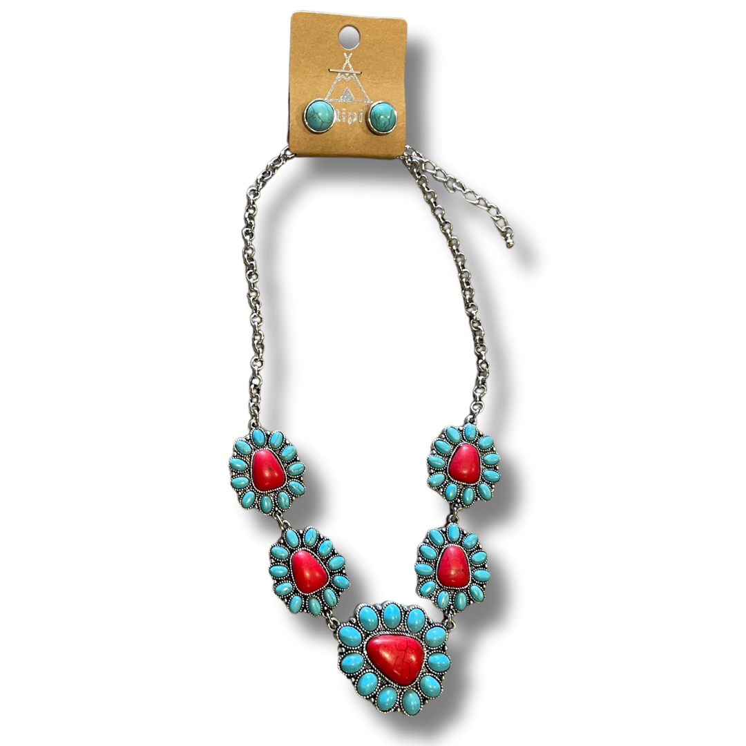Red & Turquoise Necklace 2