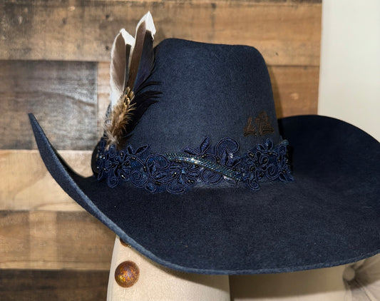 Texana Wool Felt Hat Navy Blue