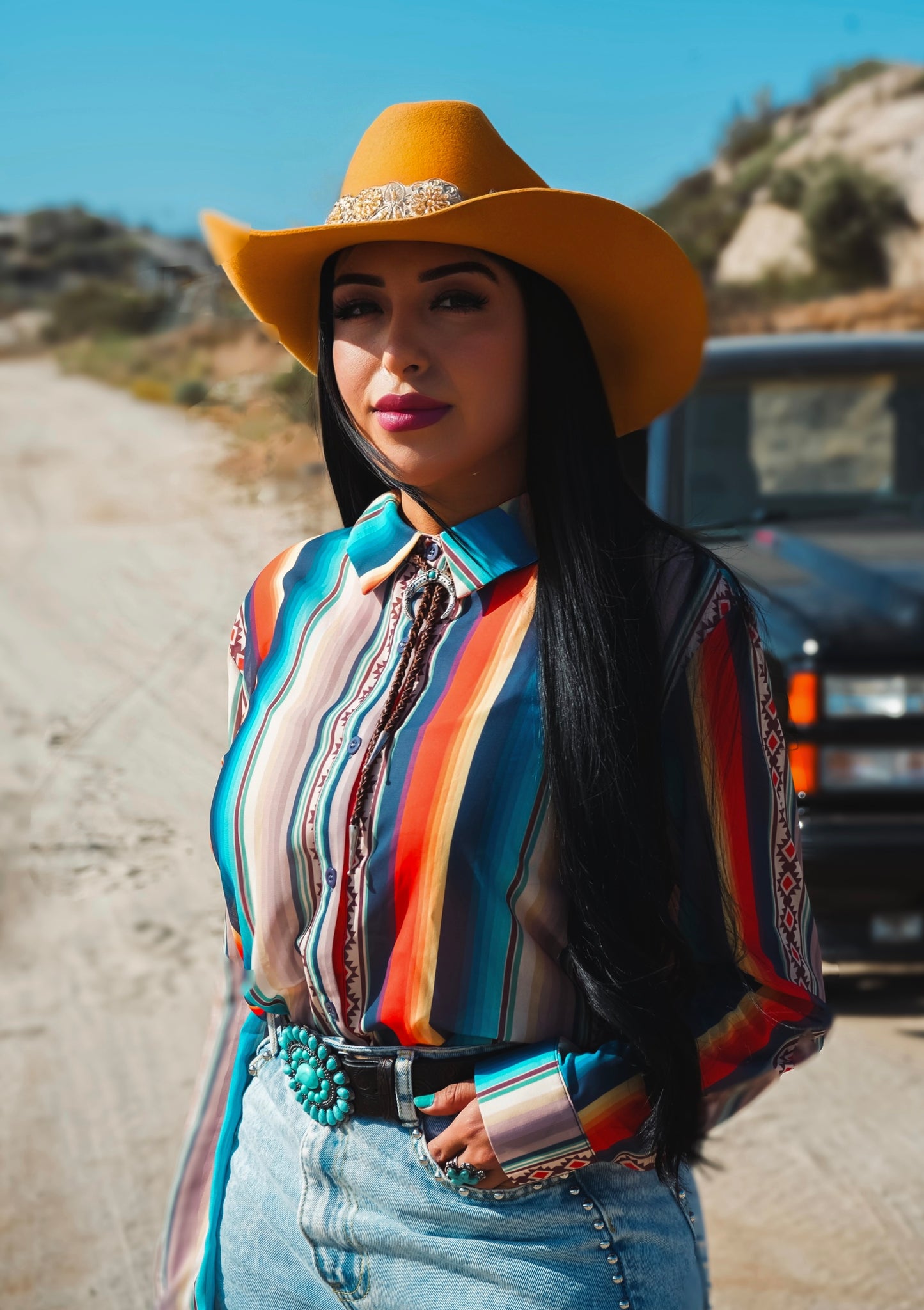 90s Aztec Print Western Blouse